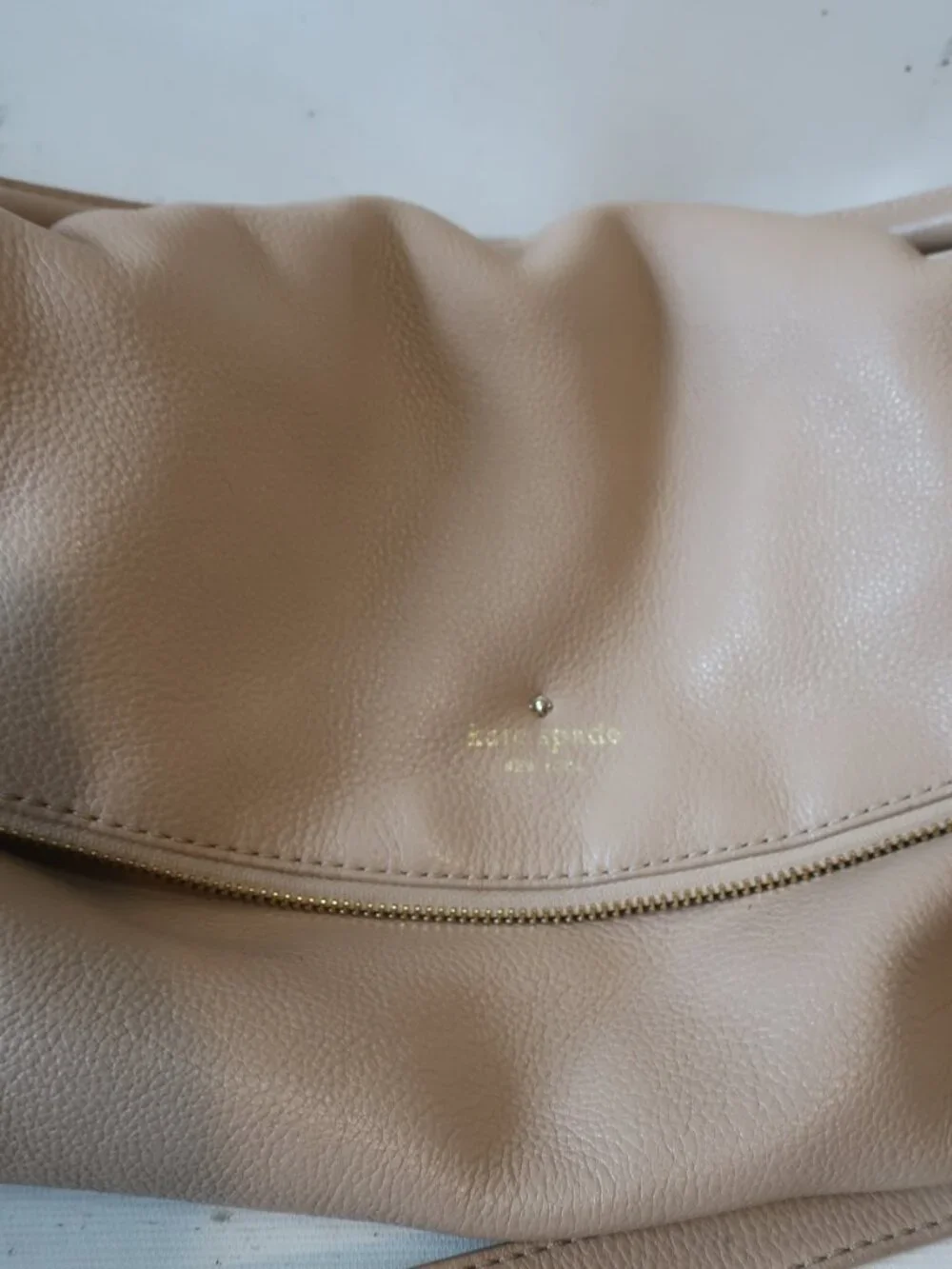 Women Kate Spade Beige Leather Crossbody Bag